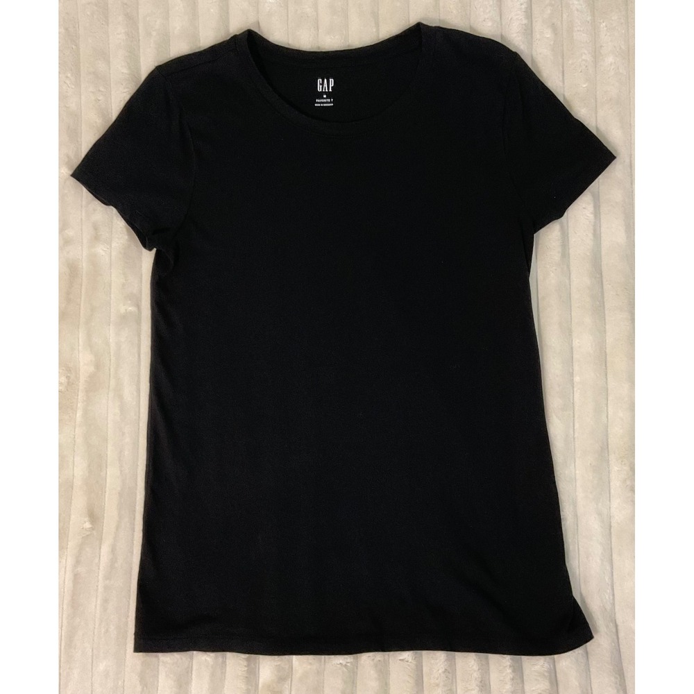 Gap Favorite T Women Medium Black Short Sleeve Crewneck Basic Solid Tee Shirt